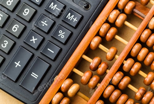 Preview: Ancient abacus and modern calculator