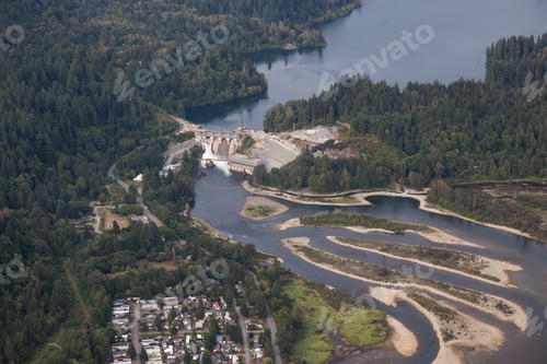 Preview: Aerial view of water dam