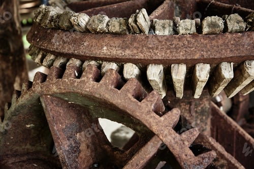 Preview: Old rusty gear mechanism, closeup