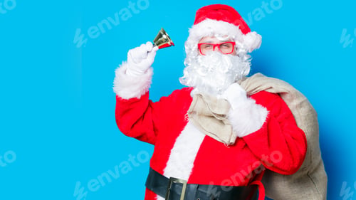 Preview: Funny Santa Claus have a fun with bell