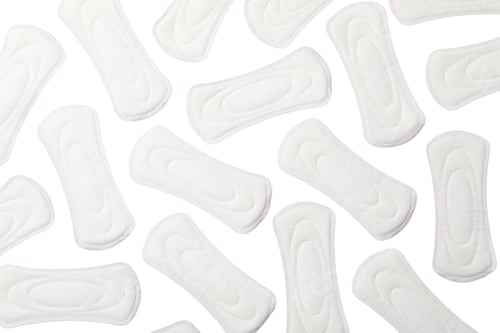 Preview: White pads for feminine hygiene and menstruation, isolated on white