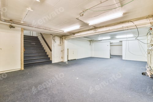 Preview: Spacious Empty Office Interior with Stairs