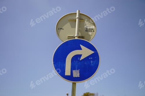 Preview: Closeup of a road sign with the blurred background