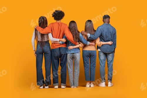 Preview: Diverse Group of Friends Standing Back to Back