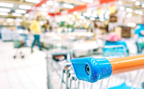 Preview: Blurred defocused bokeh of grocery supermarket