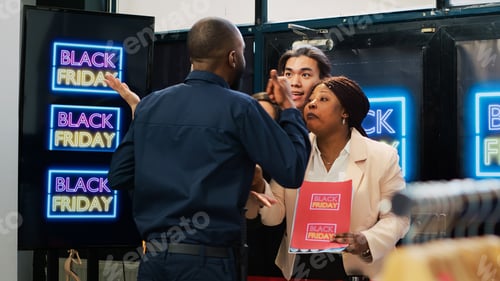 Preview: Angry clients pushing security guard