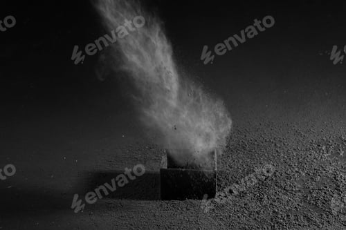 Preview: Black Friday sale. Ink splash on black background.