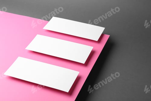 Preview: Empty sheets on color background. Mockup for design