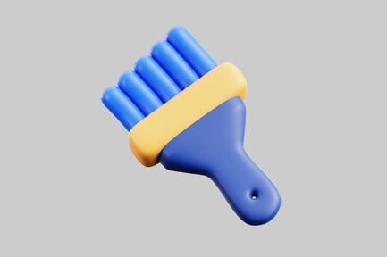 Vista previa: Diseño estilizado de pincel azul