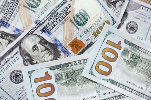 Preview: Closeup of United States One Hundred Dollar Bills