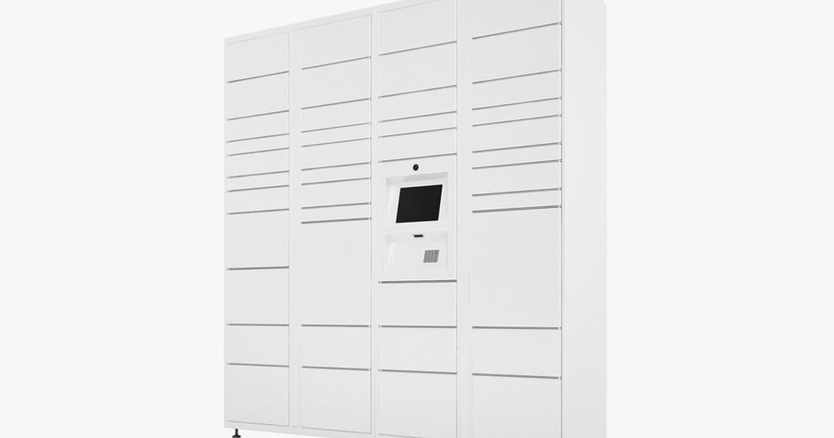 Automated White Delivery Lockers with Terminal 3D, Incl. access ...