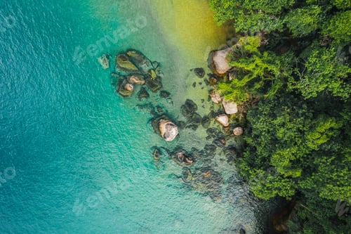 Preview: Big island Ilha Grande Abraao beach in Angra dos Reis, Rio de Janeiro, Brazil