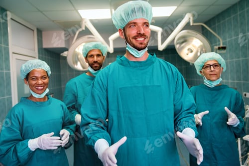 Preview: Smiling Medical Team in Operating Room Setting