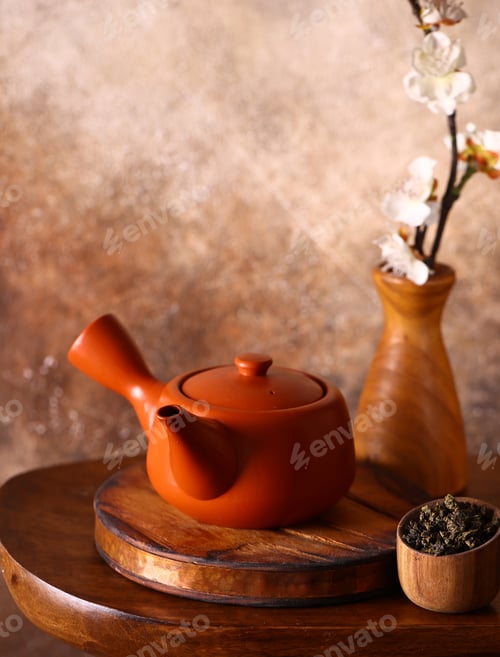 Preview: tea ceremony with ceramic Japanese teapot