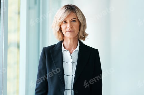 Preview: Portrait of a confident mature psychologist working in a modern office