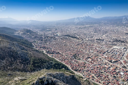Preview: Turkey earthquake aerial view. Aerial view of collapsed buildings in Hatay