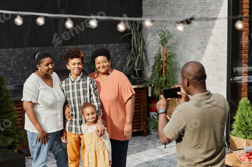 Preview: African American Family Taking Photo