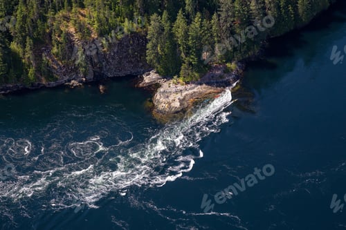 Preview: Aerial view of Skookumchuck Narrows during a vibrant sunny summer day