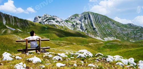 Preview: Girl and bench in Montenegro