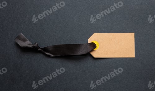 Preview: Beige recycled price card against black background