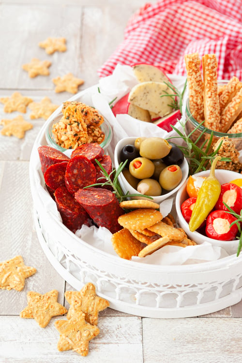 Preview: Colorful antipasti and cheese