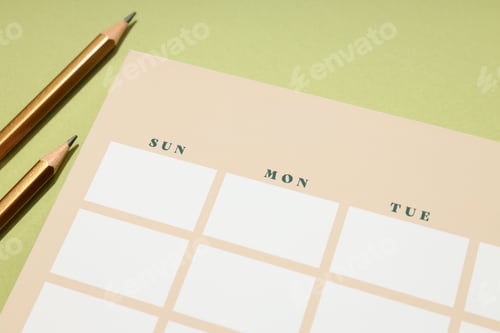 Preview: Concept of event planning and work planning, close up