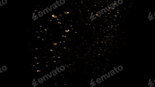 Preview: Blurry images of soda bubbles splashing in black background