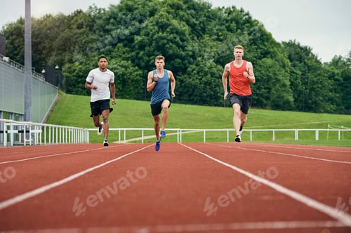 Preview: Runners training on running track