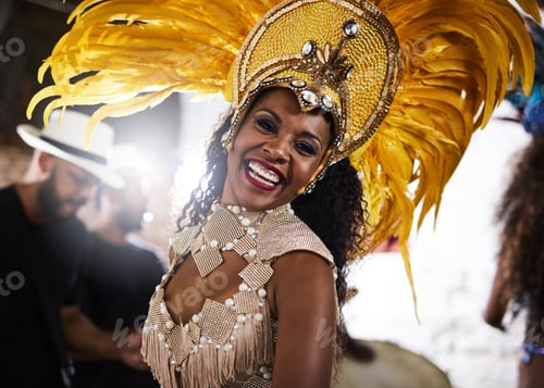 Preview: Her beauty steals the show. Portrait of a samba dancer performing in a carnival.