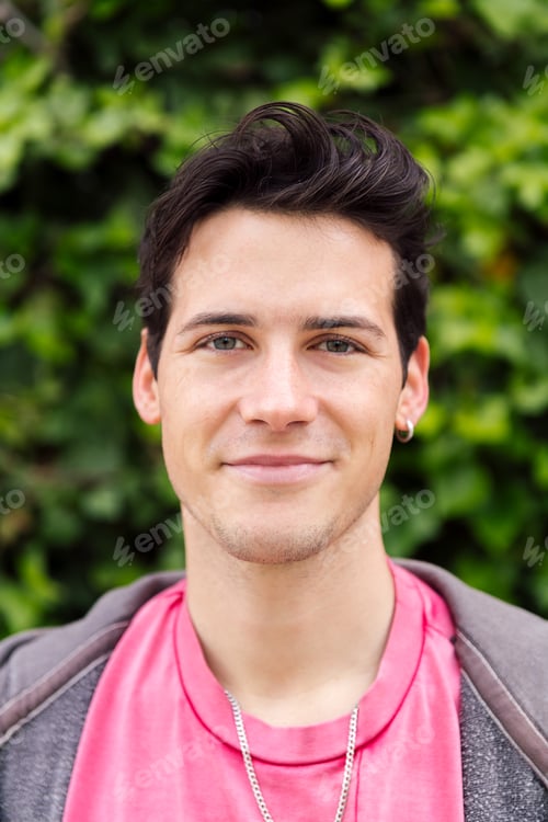 Preview: vertical portrait of handsome young man smiling