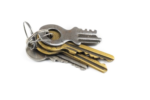 Preview: macro photo of keys on white background