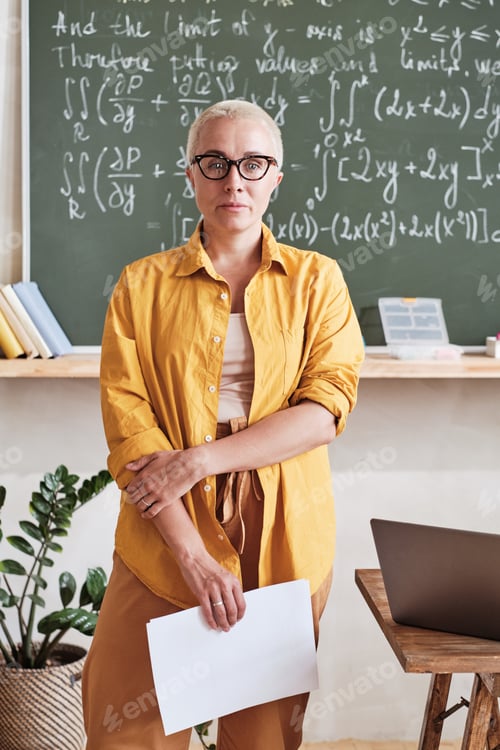 Preview: Teacher standing in the classroom at school