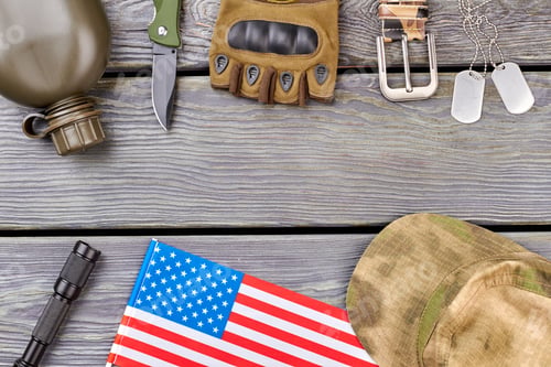 Preview: Set of patriotic american army soldier accessories