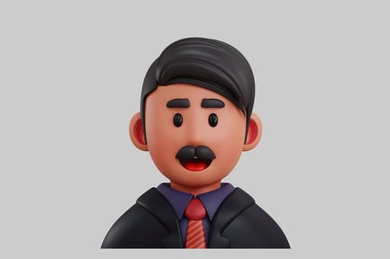 Preview: Cartoon businessman with mustache