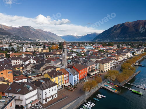 Preview: Ascona, Switzerland townscape on the shores of Lake Maggiore.