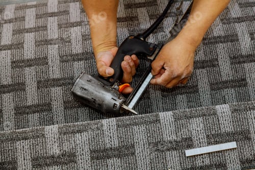Carpet Installation with Staple Gun