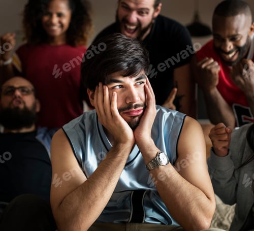 Preview: Friends cheering sport league together