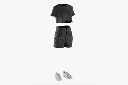 Preview: Women's Sport Outfit: Tee, Shorts & Sneakers