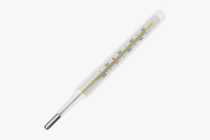 Preview: Diagonal Thermometer with Yellow Temperature Indicator