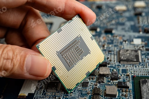 Preview: Central Processing Unit, CPU chip processor of computer mainboard, electronic technology.