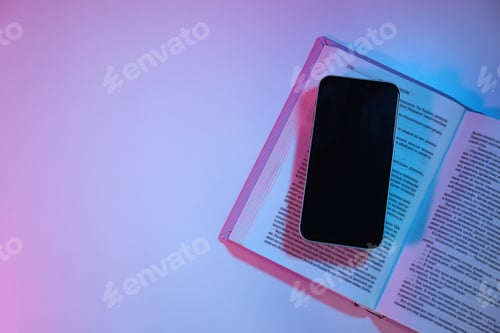 Preview: Concept of books vs technology, space for text