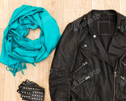 Preview: Fashion accessories laid out on a wooden floor for a stylish fall outfit idea