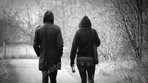 Preview: A young couple seen from behind