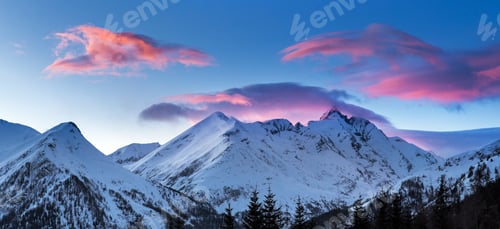 Preview: Beautiful view from the ski slopes of Heiligenblut, Glosslockner- Austria.