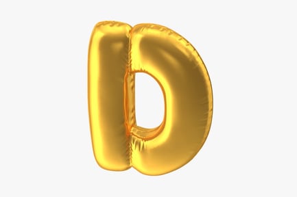 Preview: Golden Foil Balloon - Letter D