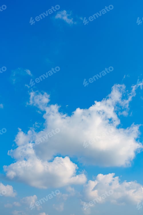 Preview: A Beautiful Summer Day with a Bright Blue Sky and Fluffy White Clouds for Relaxing Outdoors