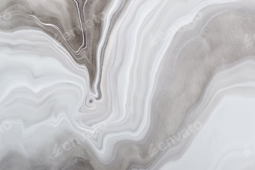 Preview: Acrylic Fluid Art. Monochrome gray waves and stains. Marble background or texture