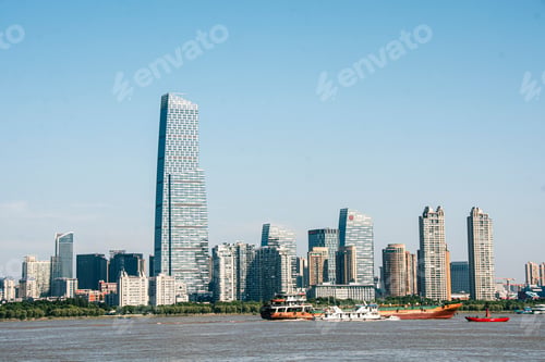 Preview: Skyscraper cluster of Wuhan Greenland Financial Center under construction in China