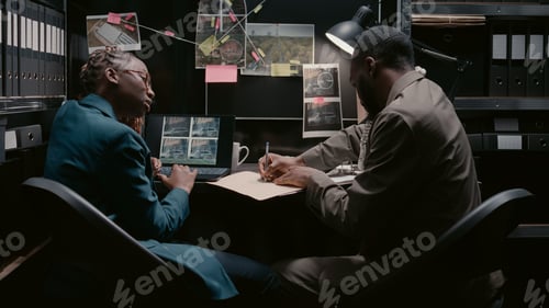 Preview: Two police officers analyzing surveillance footage