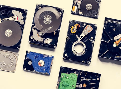 Preview: Closeup of computer hard disk drive